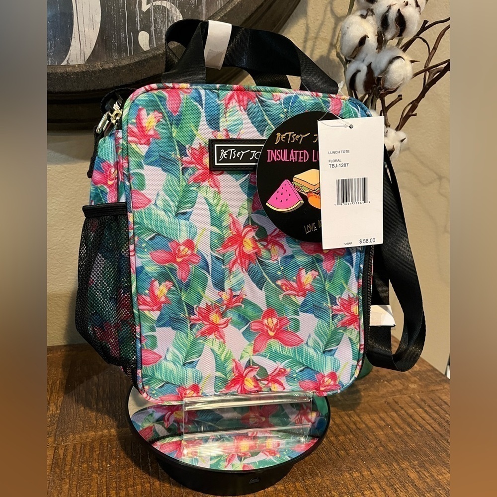 Betsey Johnson Floral Lunch Tote, NEW!